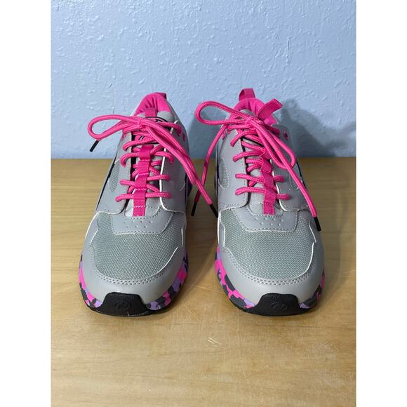 Heelys Force Gray Pink Camo Skate Sneakers Girls Size 5 Skater Kidcore - Picture 1 of 11